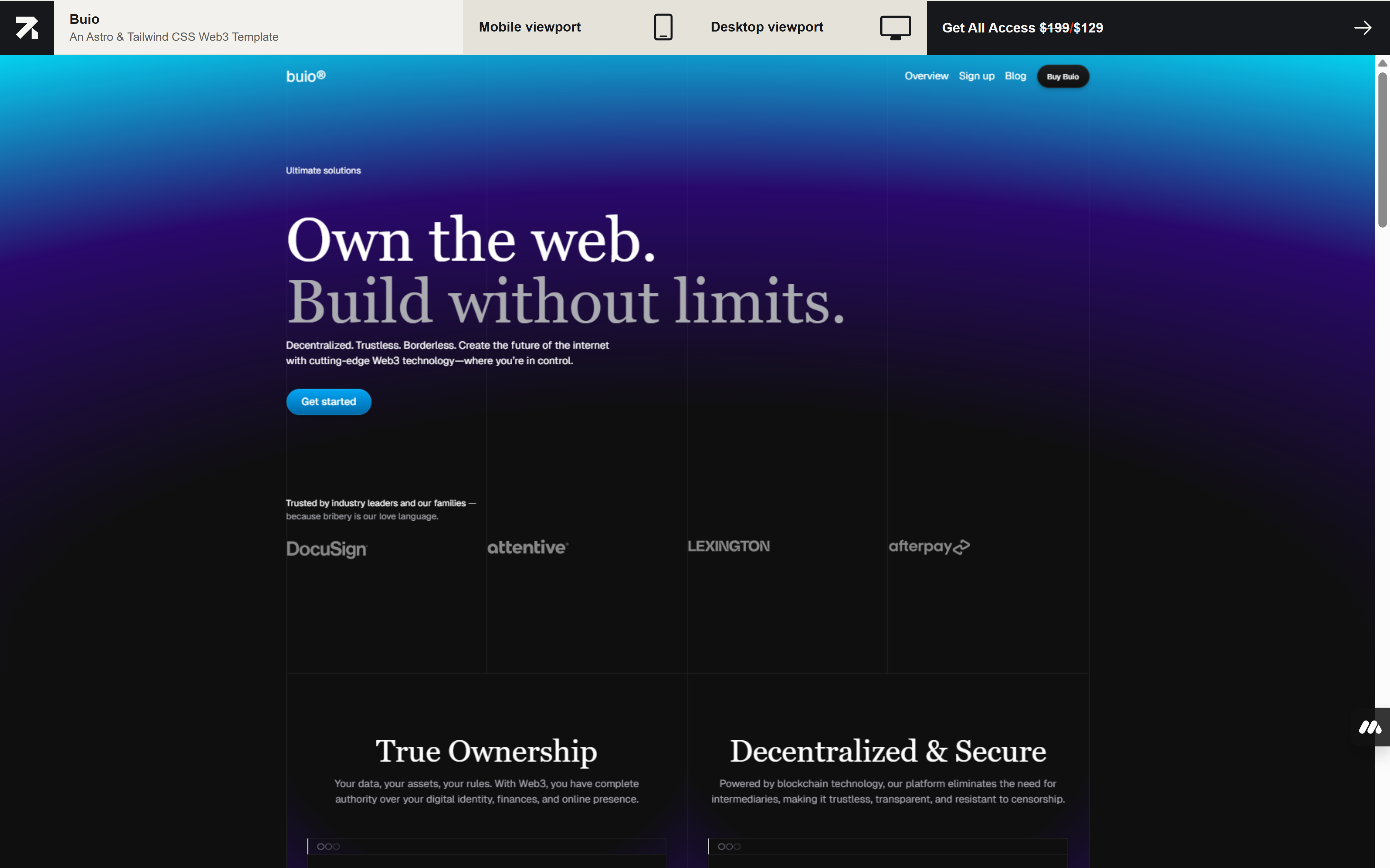 Buio UI Kit Template