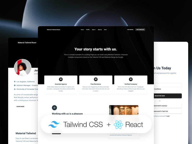 Material Tailwind Kit React Component Library