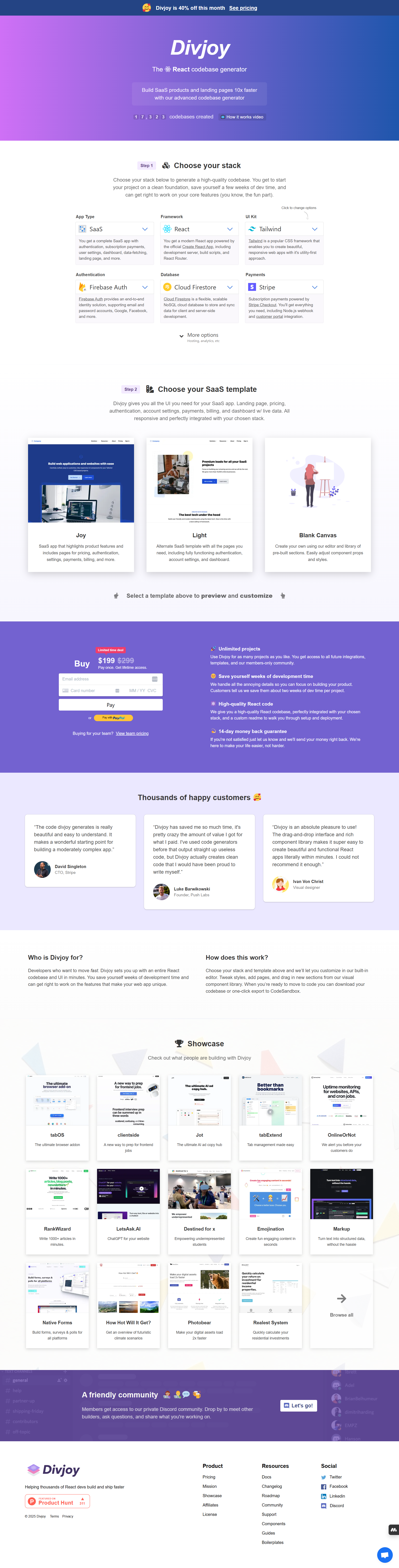Divjoy React Boilerplate Generator Template